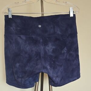 lululemon athletica Navy Tie-Dye High-Rise Bike Shorts